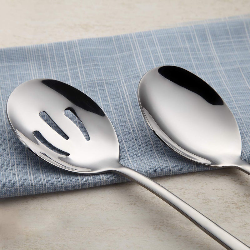 AOOSY Serving Spoons x 3, Slotted Spoons x 3, 8.7 inches Utility Advanced Performance Skimmer Perforated, Stainless Steel Serving Utensils Set for Buffet Can Banquet Cooking Kitchen Basics - Image 3